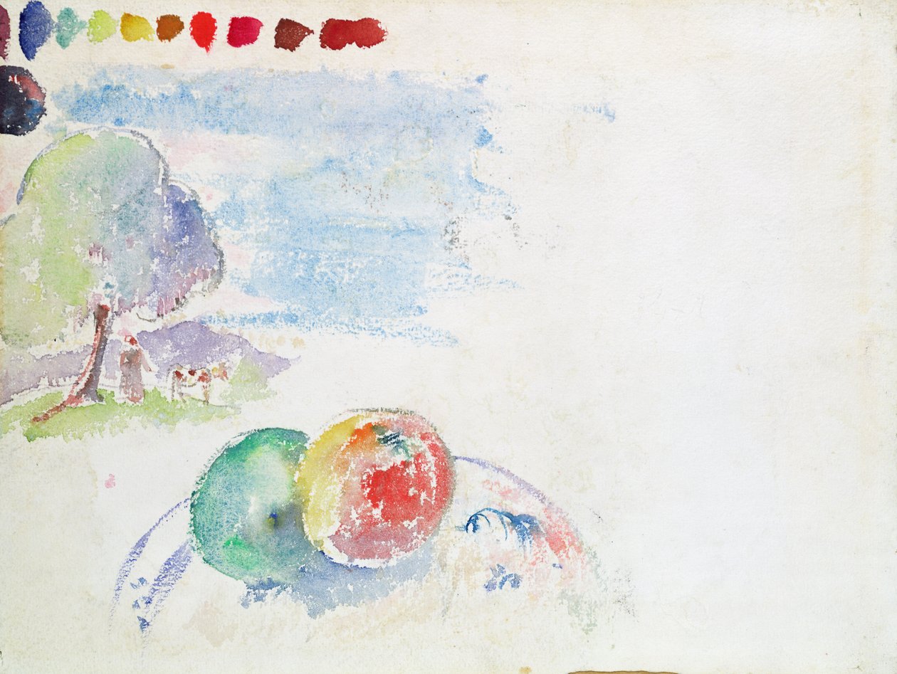 Studie af frugter og et landskab, 1892 af Paul Gauguin
