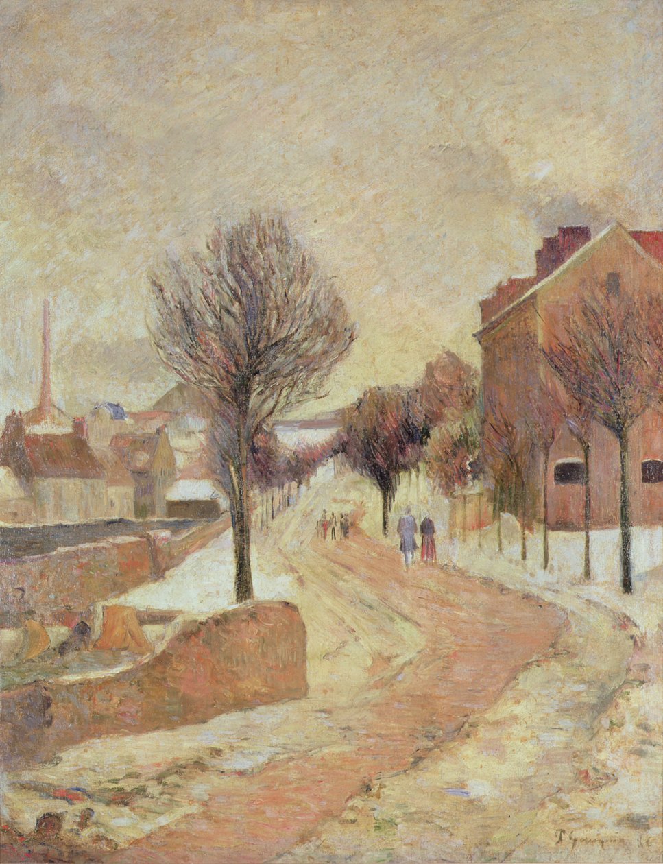 Forstad under sne (Vinterdag), 1886 af Paul Gauguin