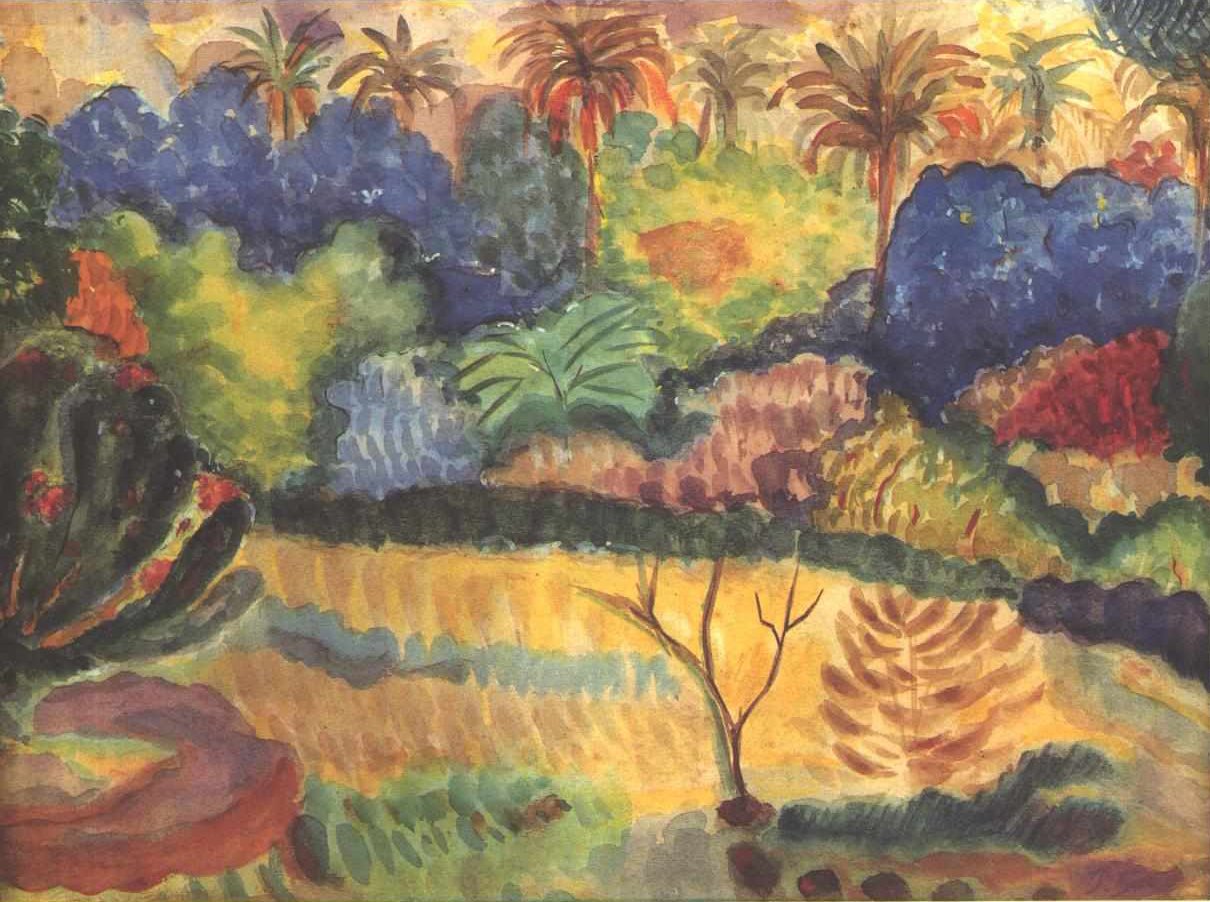 Tahitisk landskab af Paul Gauguin
