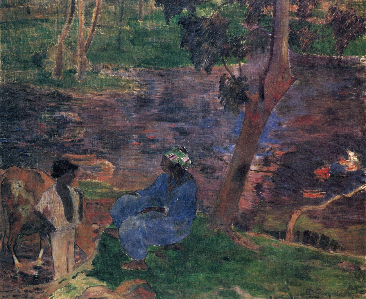 Dam bank af Paul Gauguin