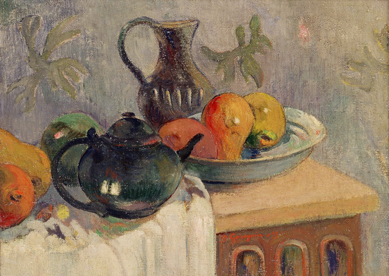 Tepotte, kande og frugt, 1899 af Paul Gauguin
