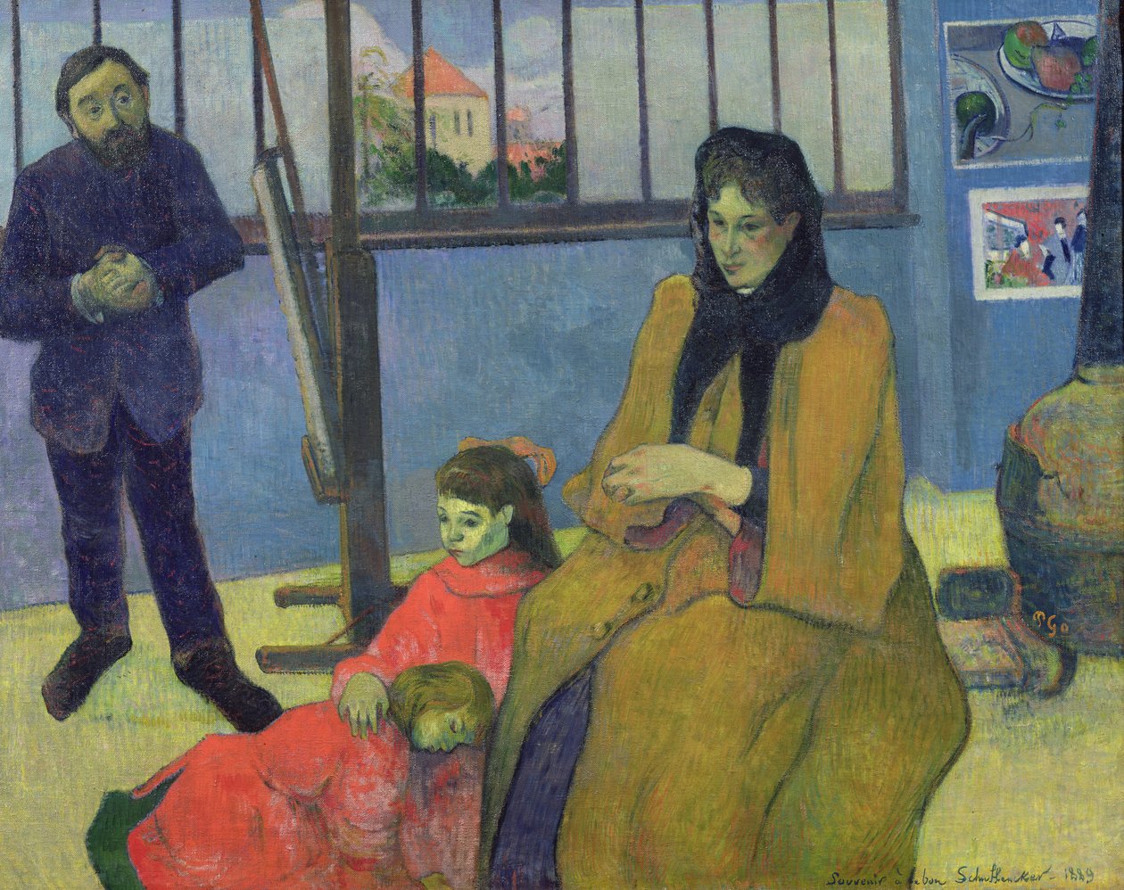 Schuffenecker-familien eller Schuffeneckers studie, 1889 af Paul Gauguin