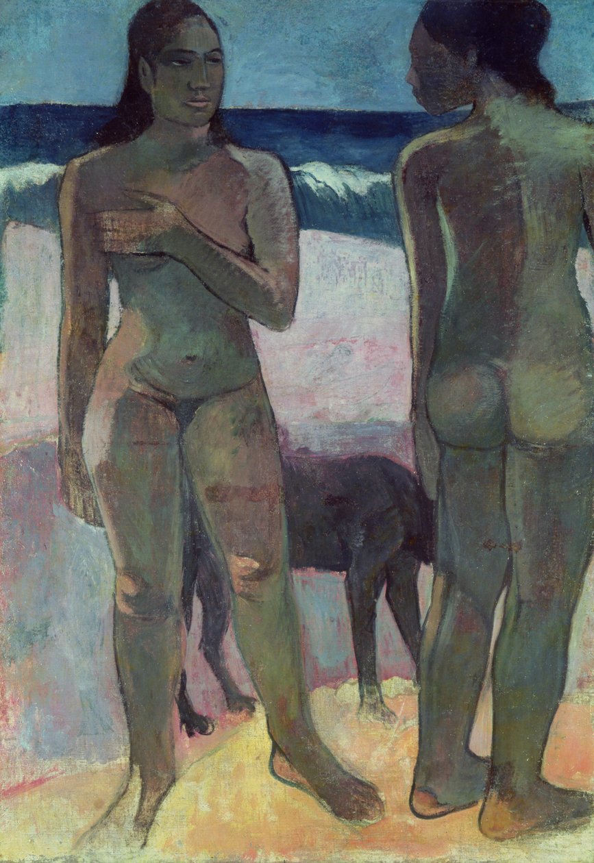 To Tahitianske kvinder på stranden, 1891 af Paul Gauguin