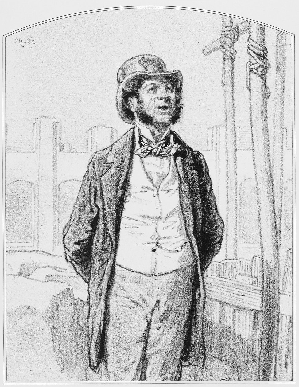 Privat inspektør for offentlige arbejder, tavle 13 fra Les Toquades, 1858 af Paul Gavarni