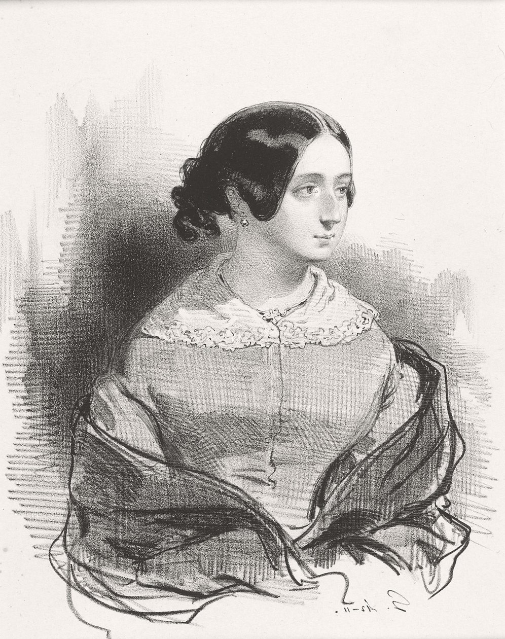 Fru Montigny, 1842 af Paul Gavarni