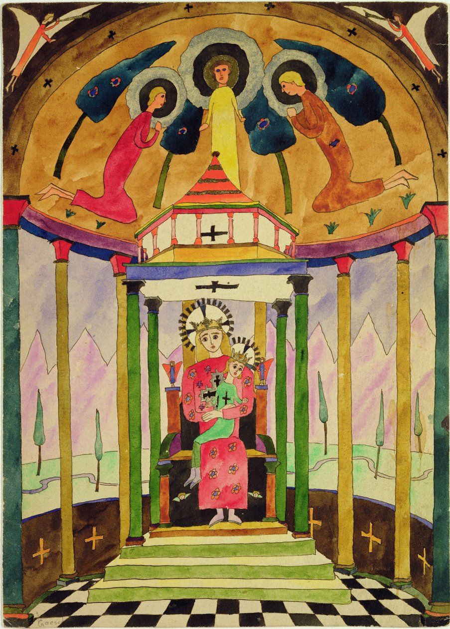 Madonna, 1923 (pen og blæk og wc på papir) af Paul Goesch