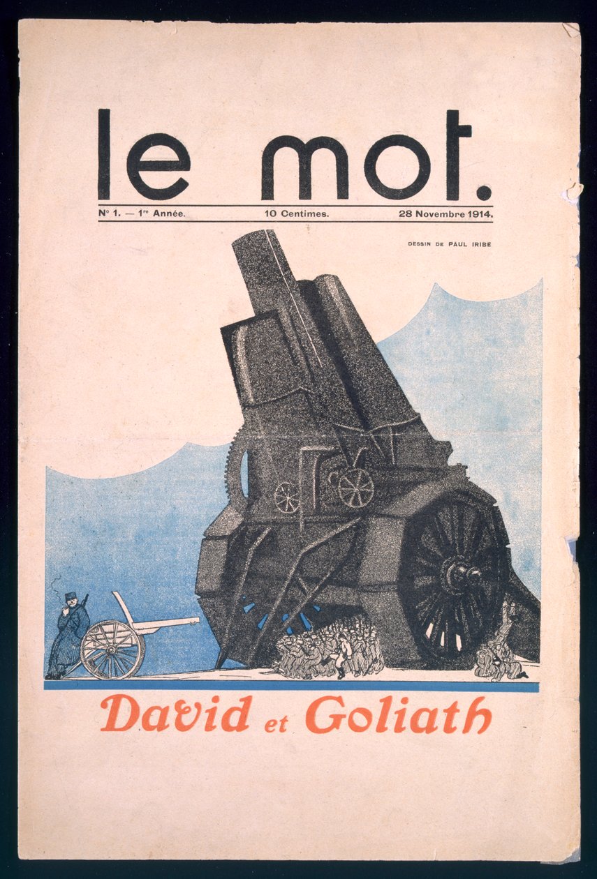 David og Goliat, forsiden af "Le Mot", 28. november 1914 af Paul Iribe