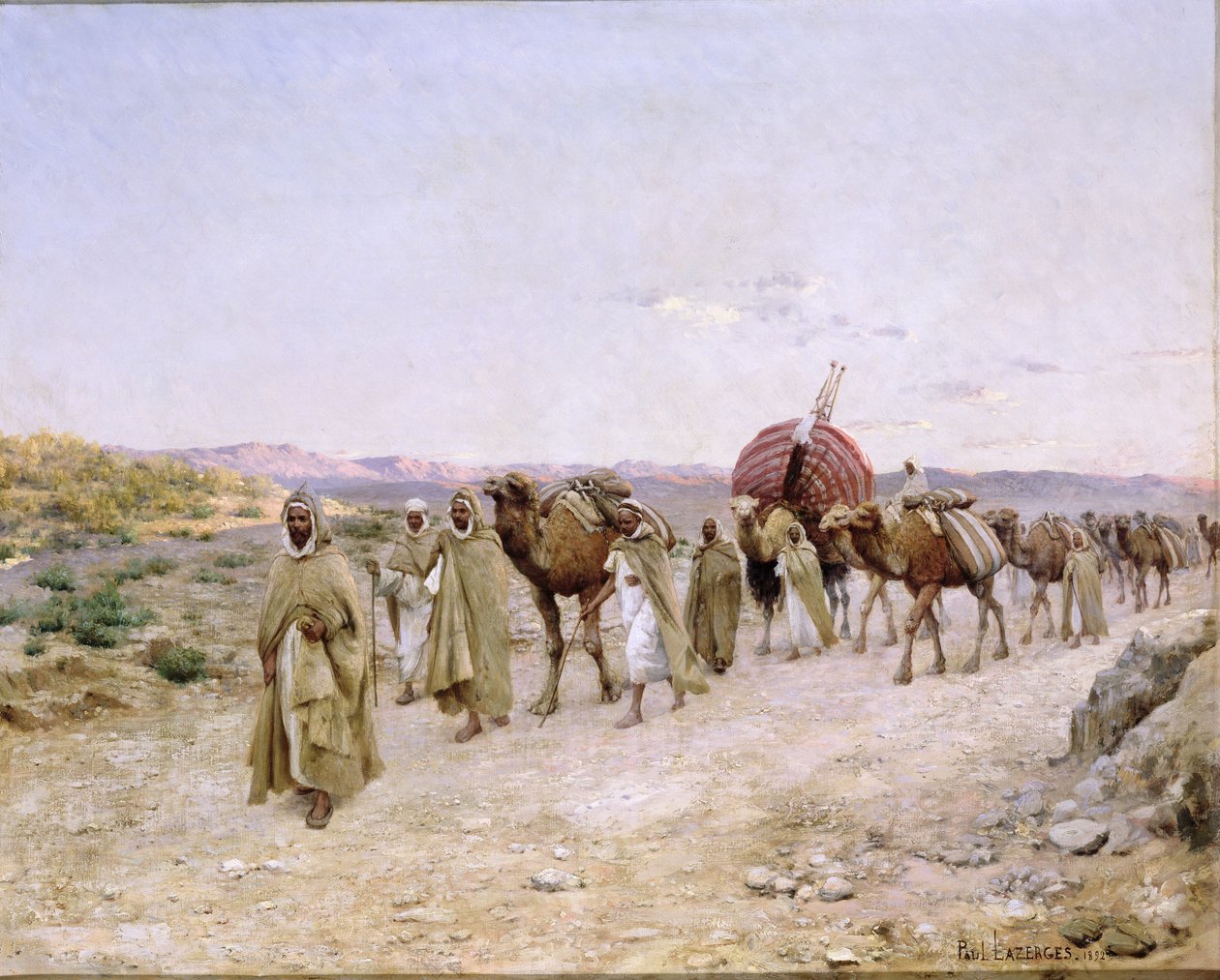 En campingvogn nær Biskra, 1892 af Paul John Baptiste Lazerges