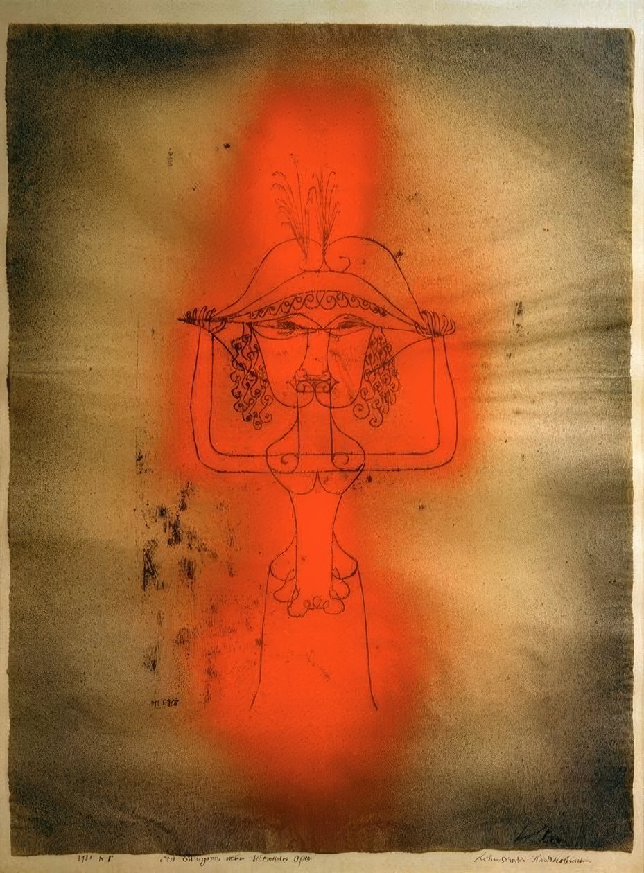 Sangerinden i den komiske opera af Paul Klee