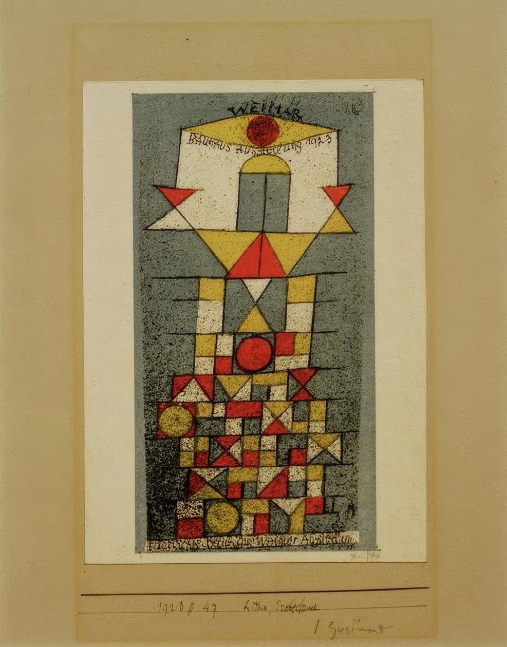 Den hævede side, Weimar Bauhaus -udstillingen 1923, Bauhau af Paul Klee