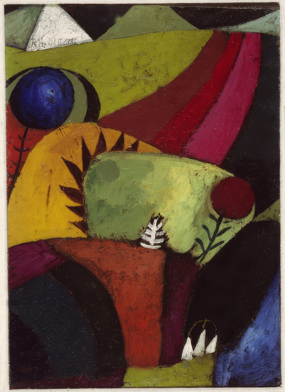 Tre hvide klokkeblomster af Paul Klee