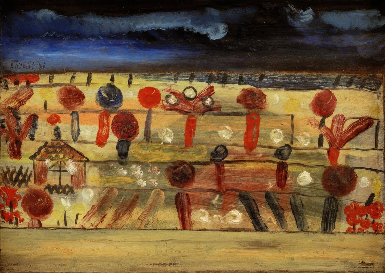 Have på niveau II (med haveskur) af Paul Klee