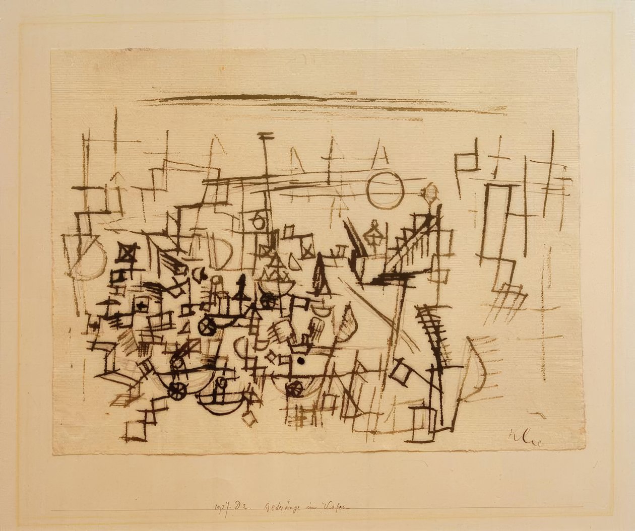 Folkemængde i havnen af Paul Klee
