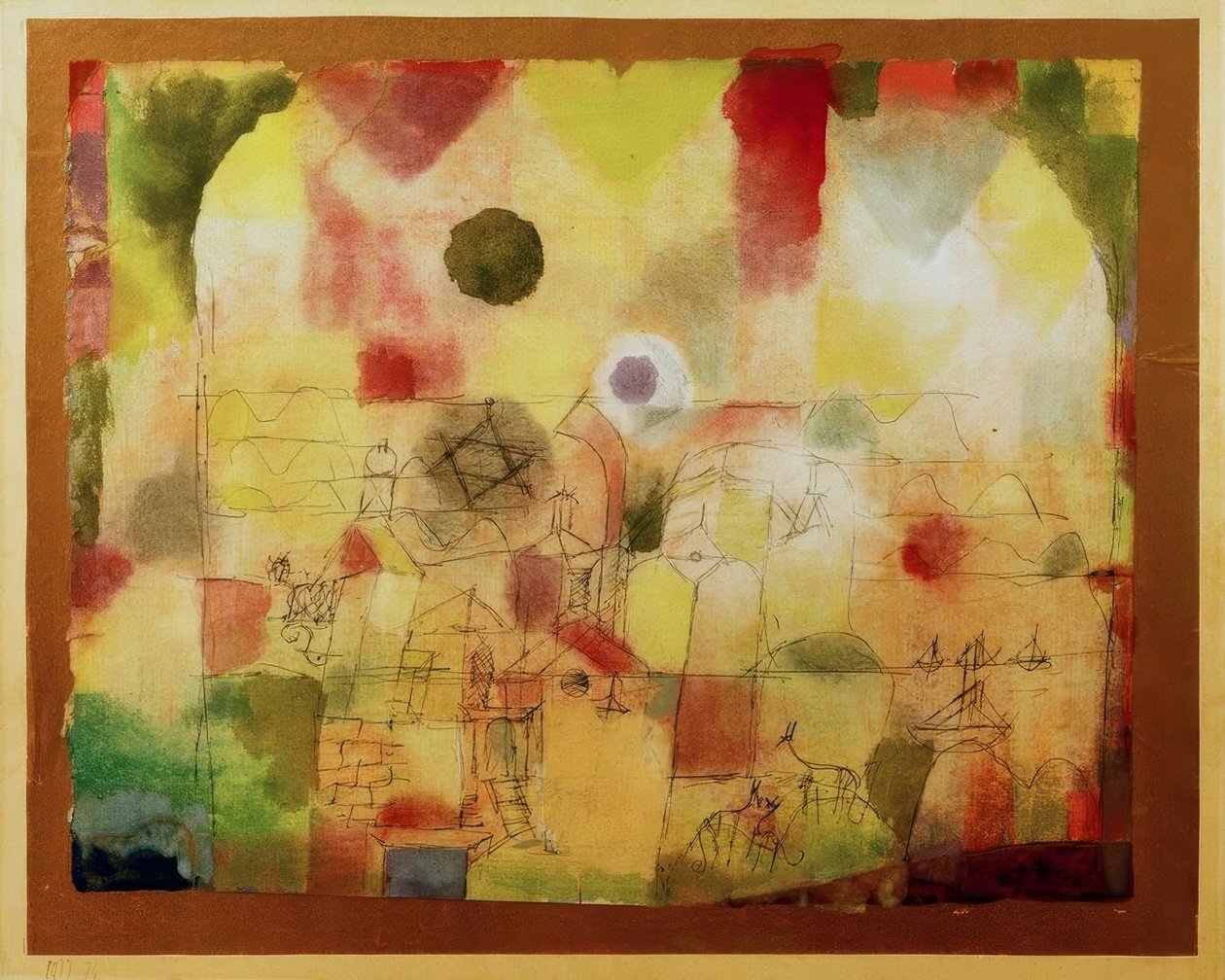 Kosmisk gennemsyret landskab af Paul Klee