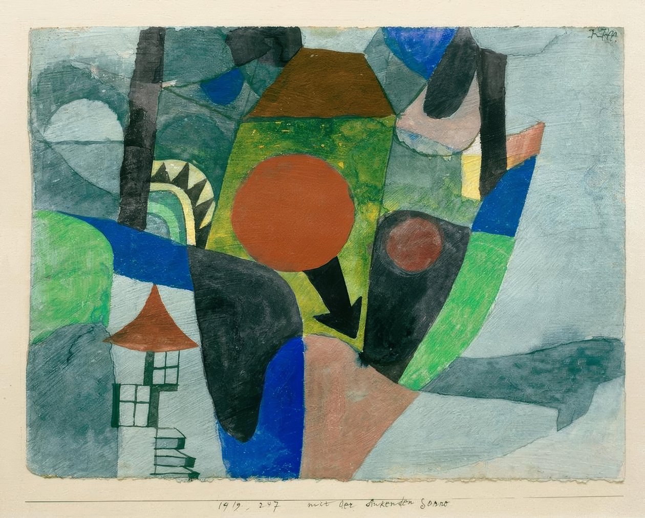 Landskab med solnedgangen af Paul Klee