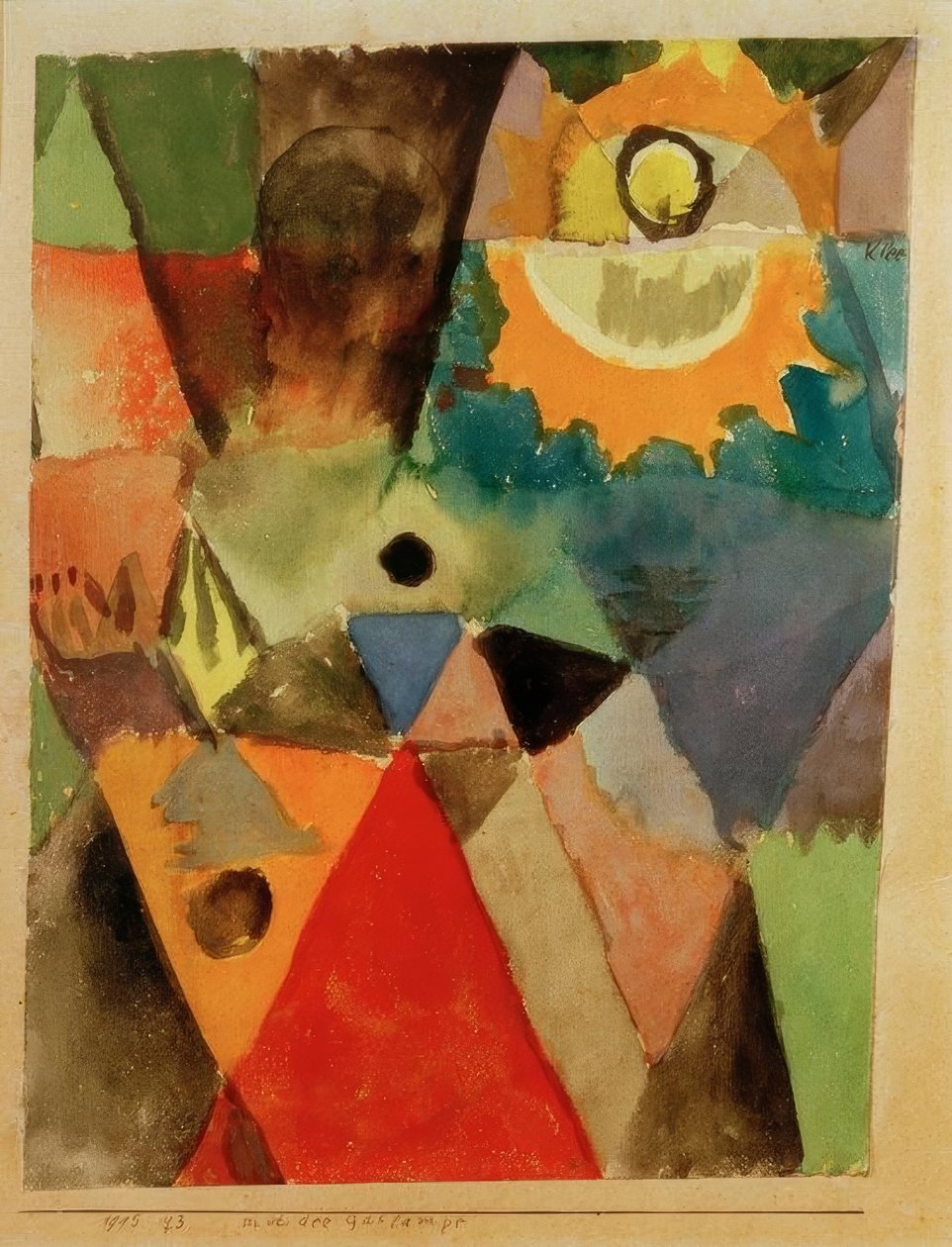 Med gaslampen (stilleben med gaslampen) af Paul Klee