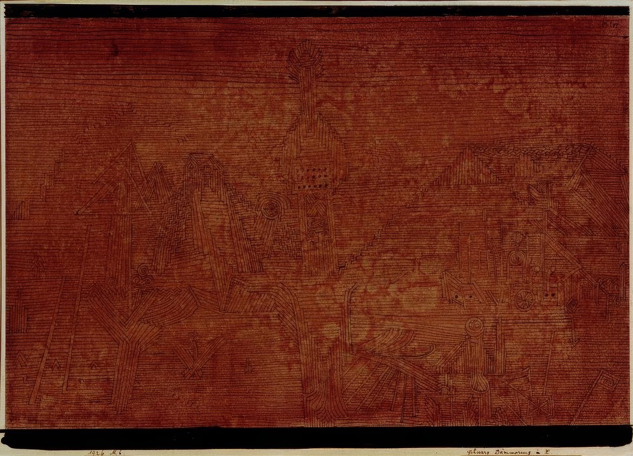 Kraftig tusmørke i X af Paul Klee