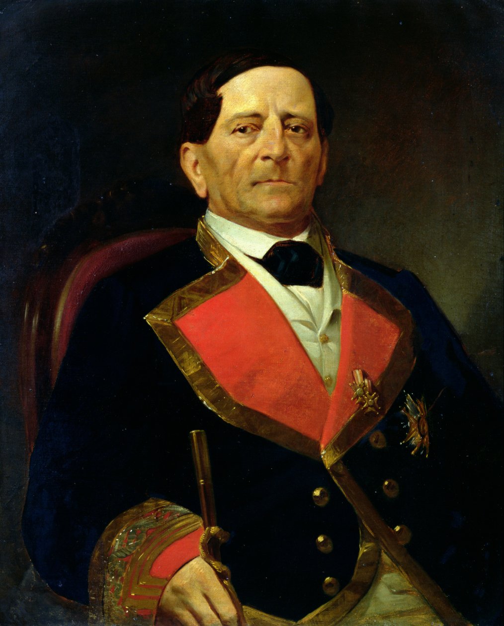 Portræt af Antonio Lopez de Santa Ana (1794-1876), ca. 1858 (olie på linned) af Paul LOuvrier