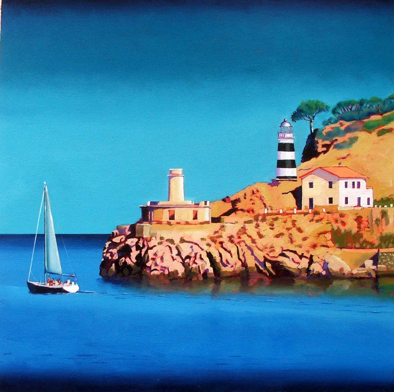 Port Soller 2 (akryl om bord) af Paul Powis