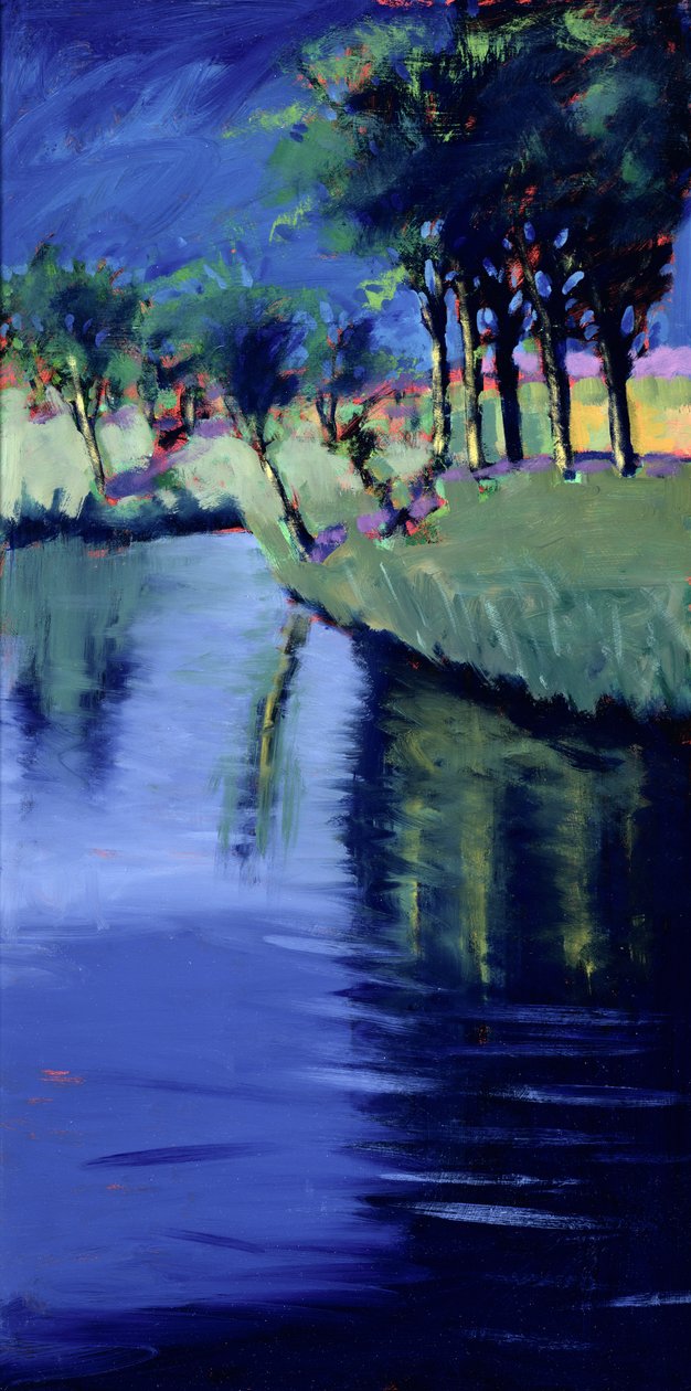 River (akryl på kort) af Paul Powis