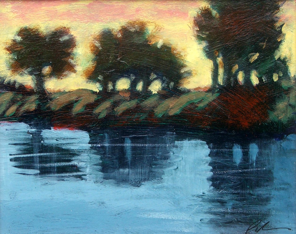 Twilight (akryl om bord) af Paul Powis