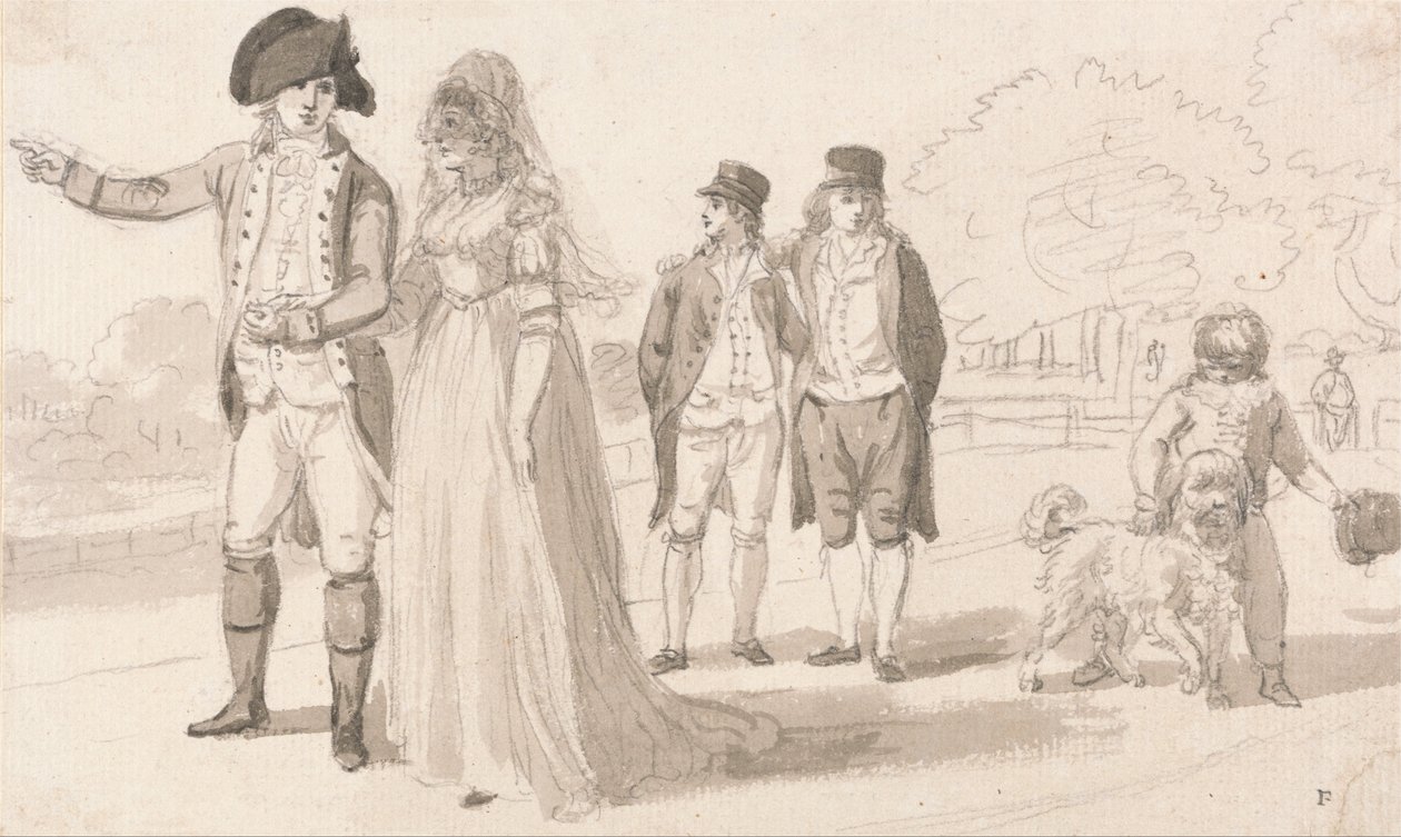 En familie i Hyde Park af Paul Sandby