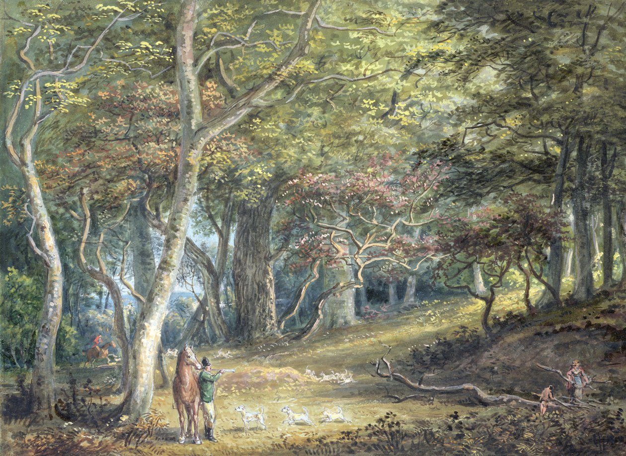 En scene i Windsor Forest af Paul Sandby