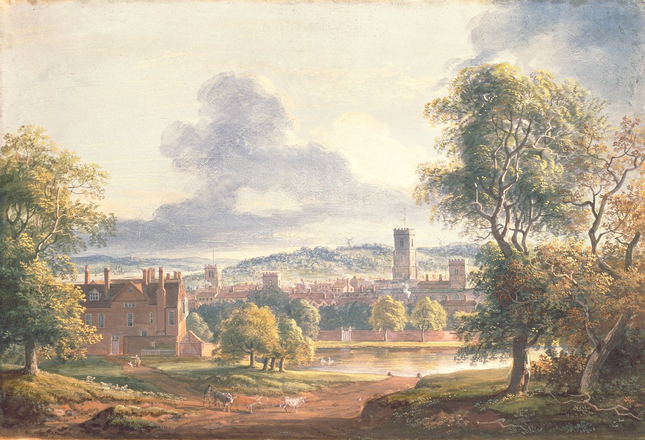 A View of Ipswich (wc, gouache på papir) af Paul Sandby