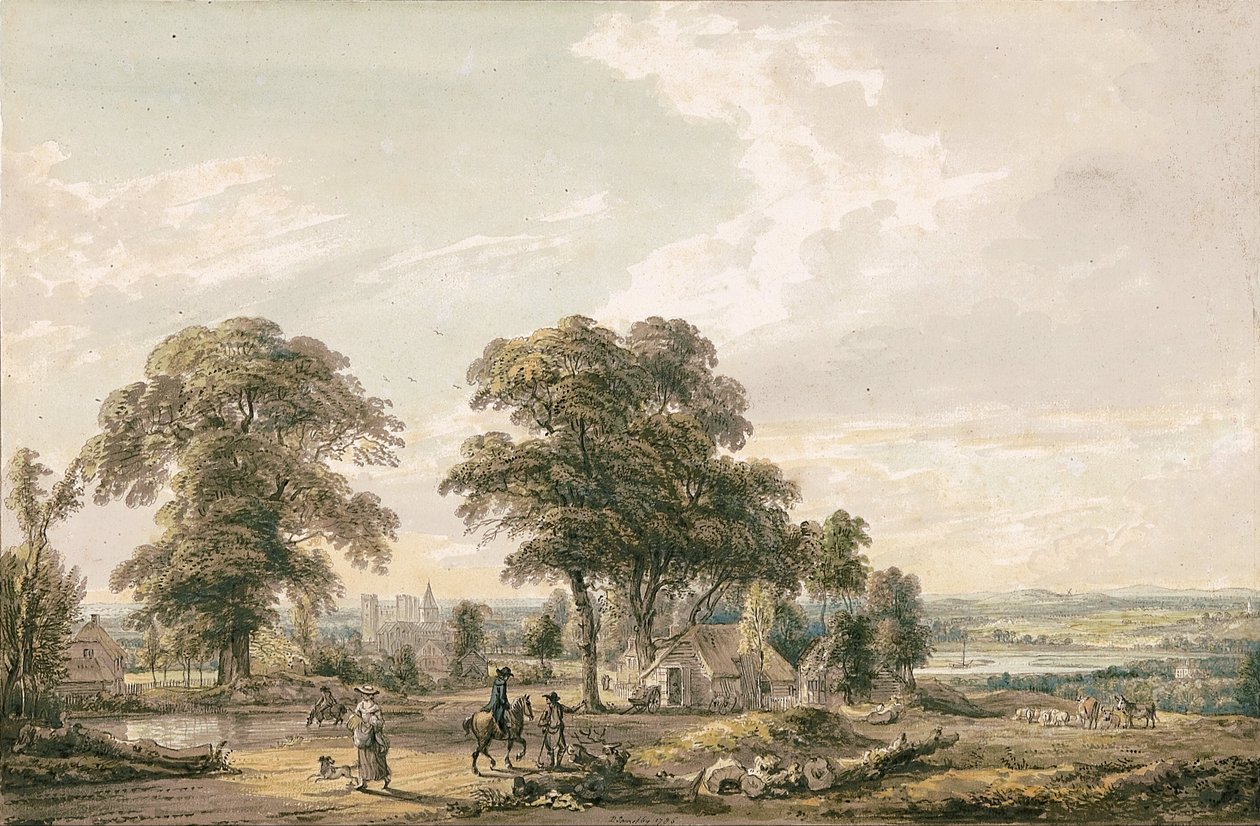 Nærmer sig Rochester og Medway af Paul Sandby