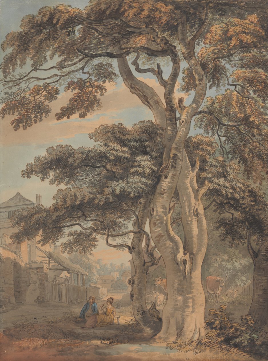 Par i en gårdsplads af Paul Sandby