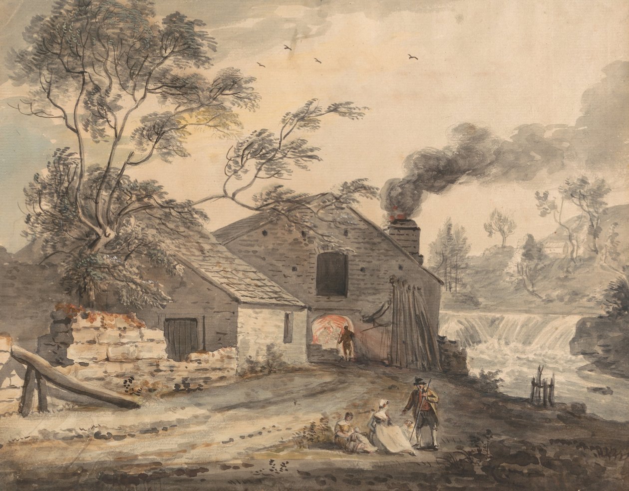 Iron Forge ved floden Kent, Westmorland af Paul Sandby