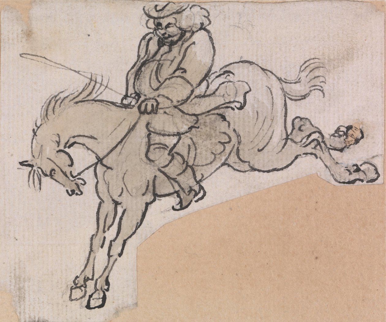 Stout mand på en Bucking Horse af Paul Sandby