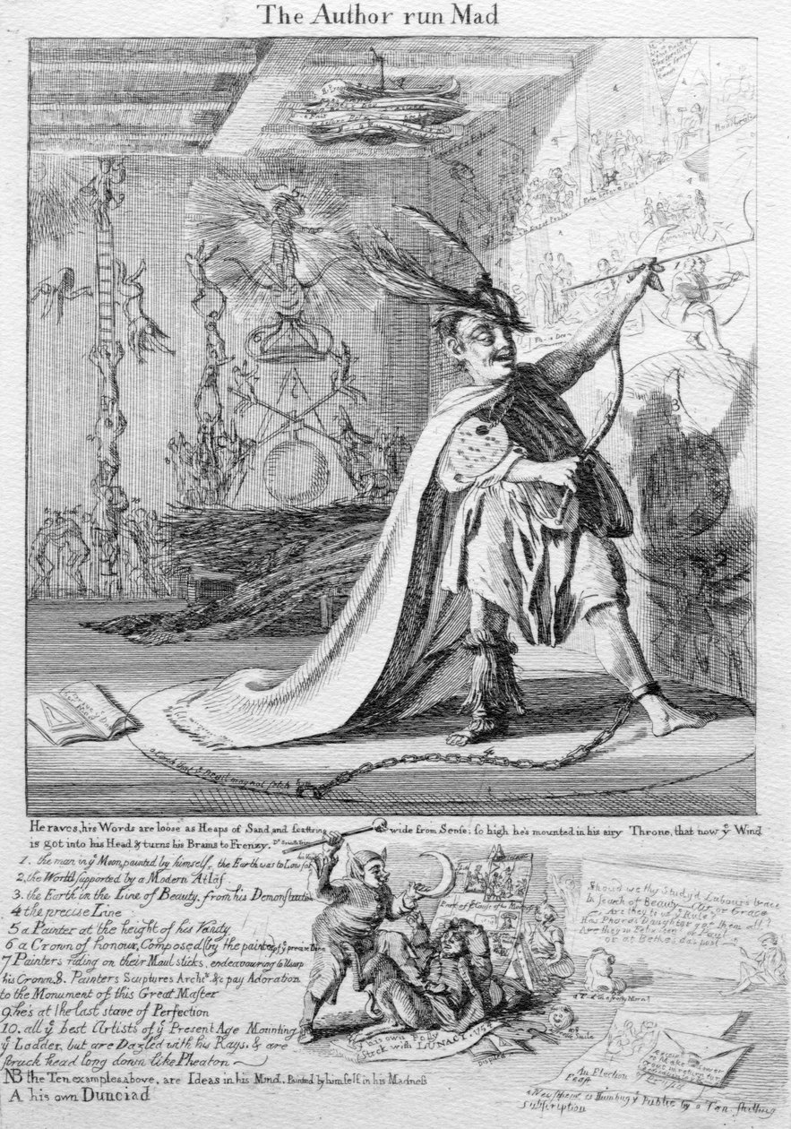 Forfatteren løber gal, 1755 af Paul Sandby
