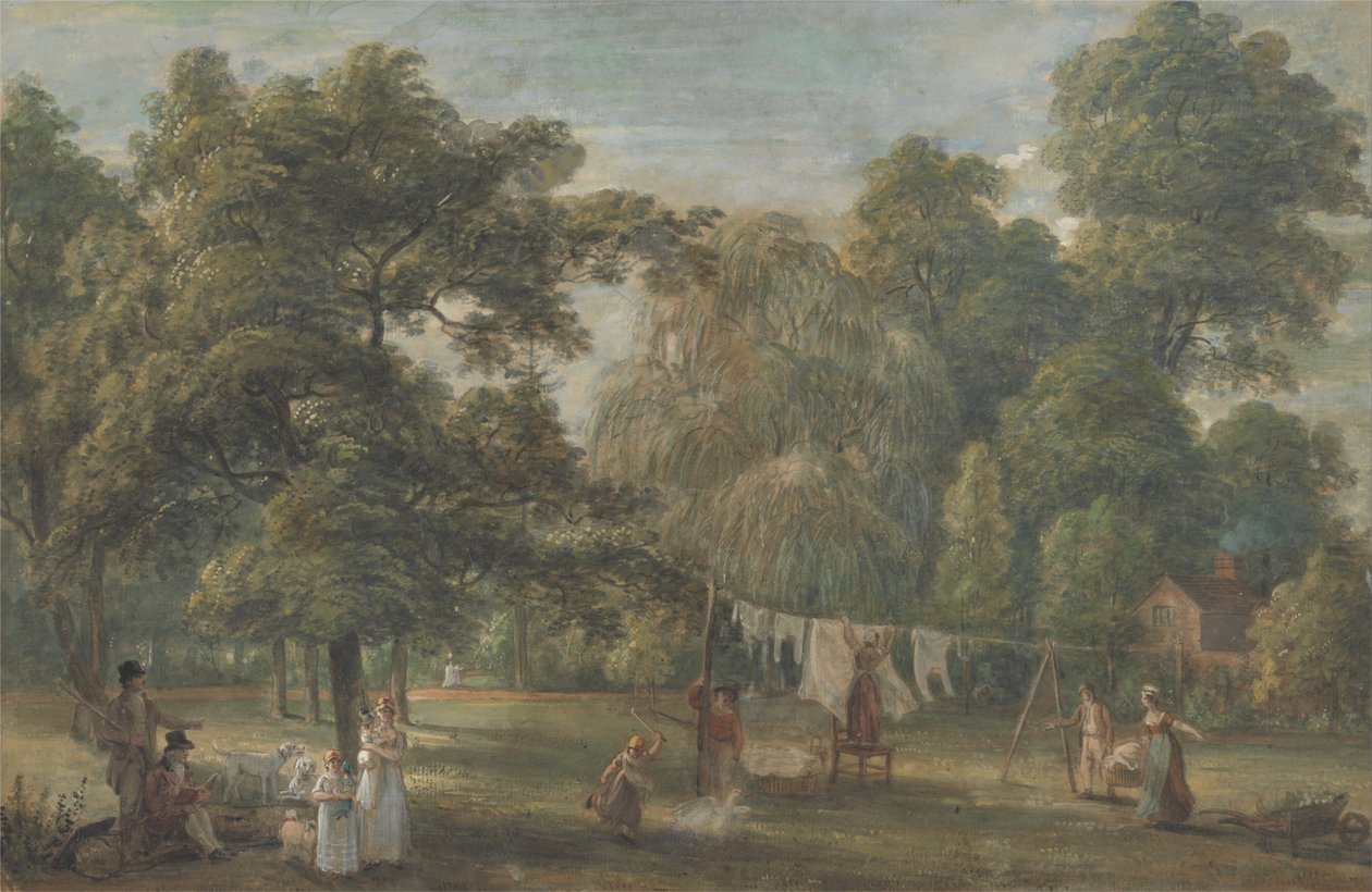 Garden of Thomas Sandbys House på Englefield Green nær Windsor af Paul Sandby