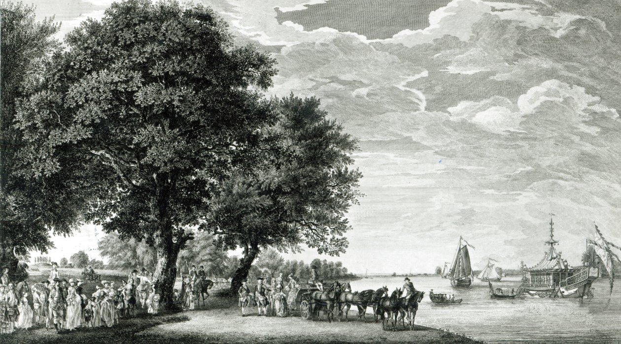 Udsigt over nordsiden af Virginia-floden nær Manour Lodge af Paul Sandby