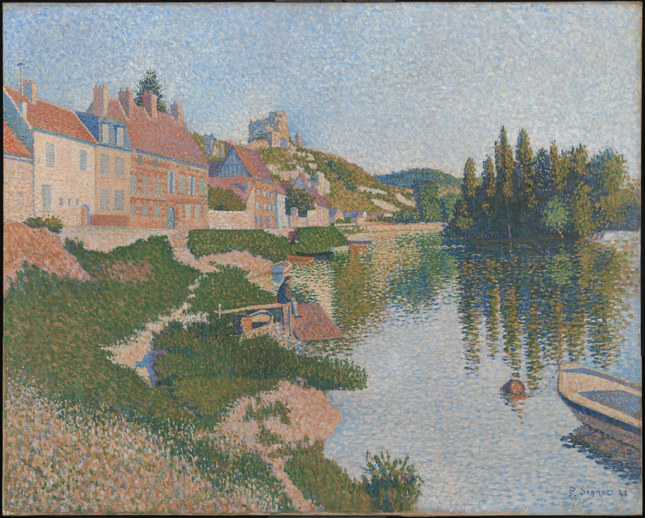 Banken ; Les Andelys af Paul Signac