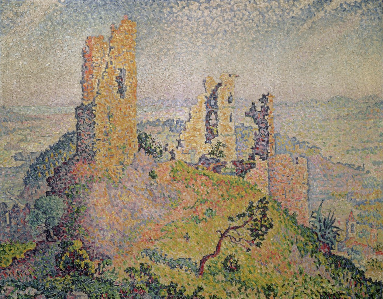 Landskab med en ruineret borg af Paul Signac