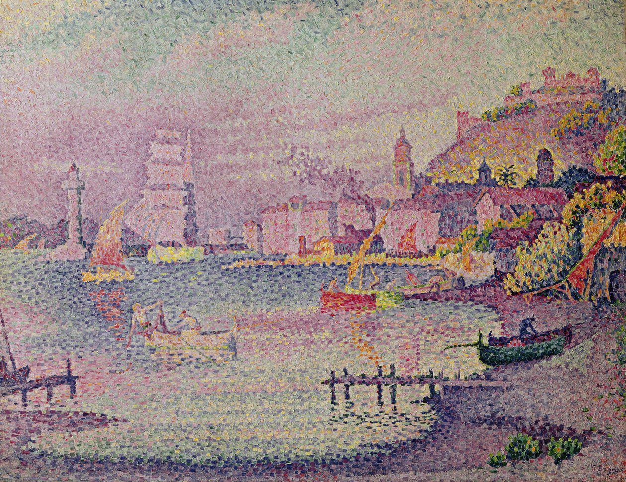Afgang fra havnen i Saint-Tropez, 1902 af Paul Signac