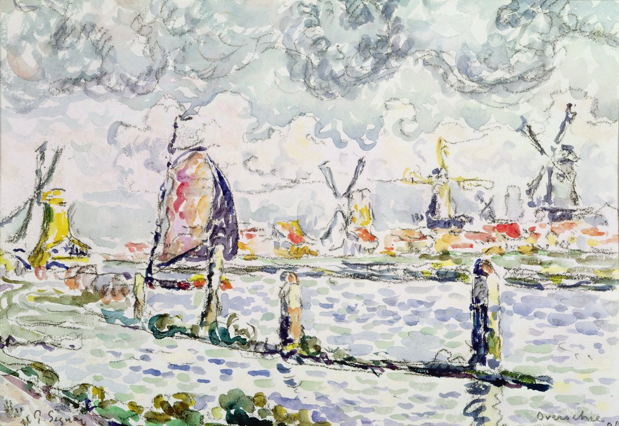 Overschie, 1906 (blyant og toilet på papir) af Paul Signac