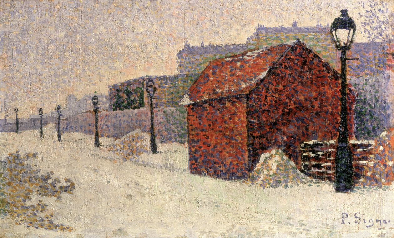 Snow, Butte Montmartre, 1887 af Paul Signac