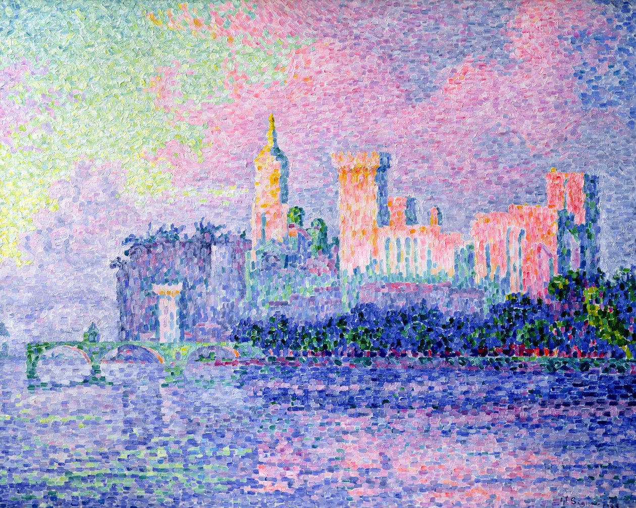 Chateau des Papes, Avignon, 1900 af Paul Signac