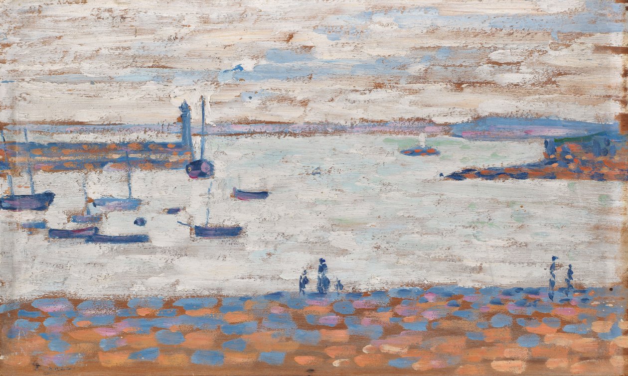 Indsejlingen til havnen, Portrieux af Paul Signac