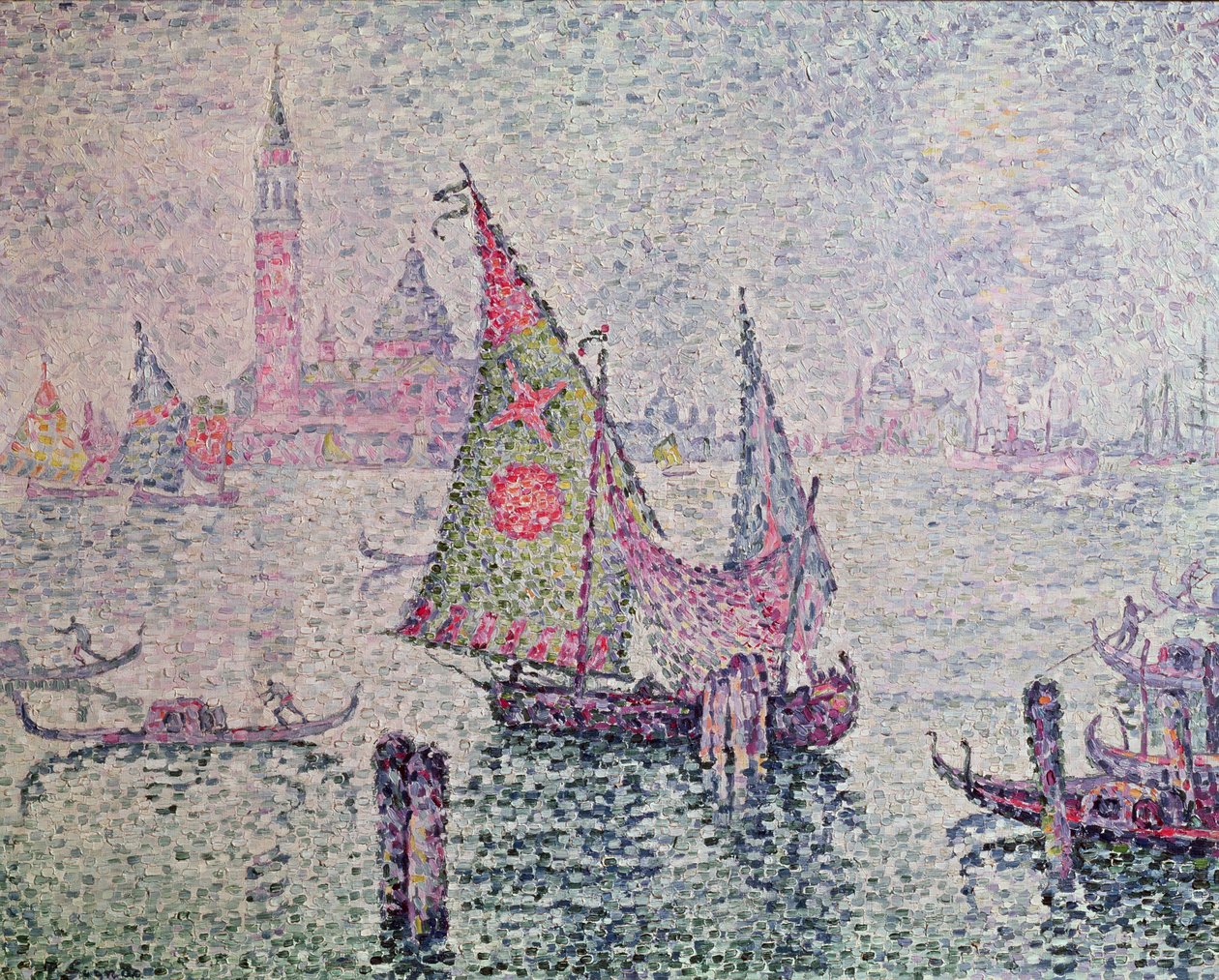 Det grønne sejl, Venedig, 1904 af Paul Signac