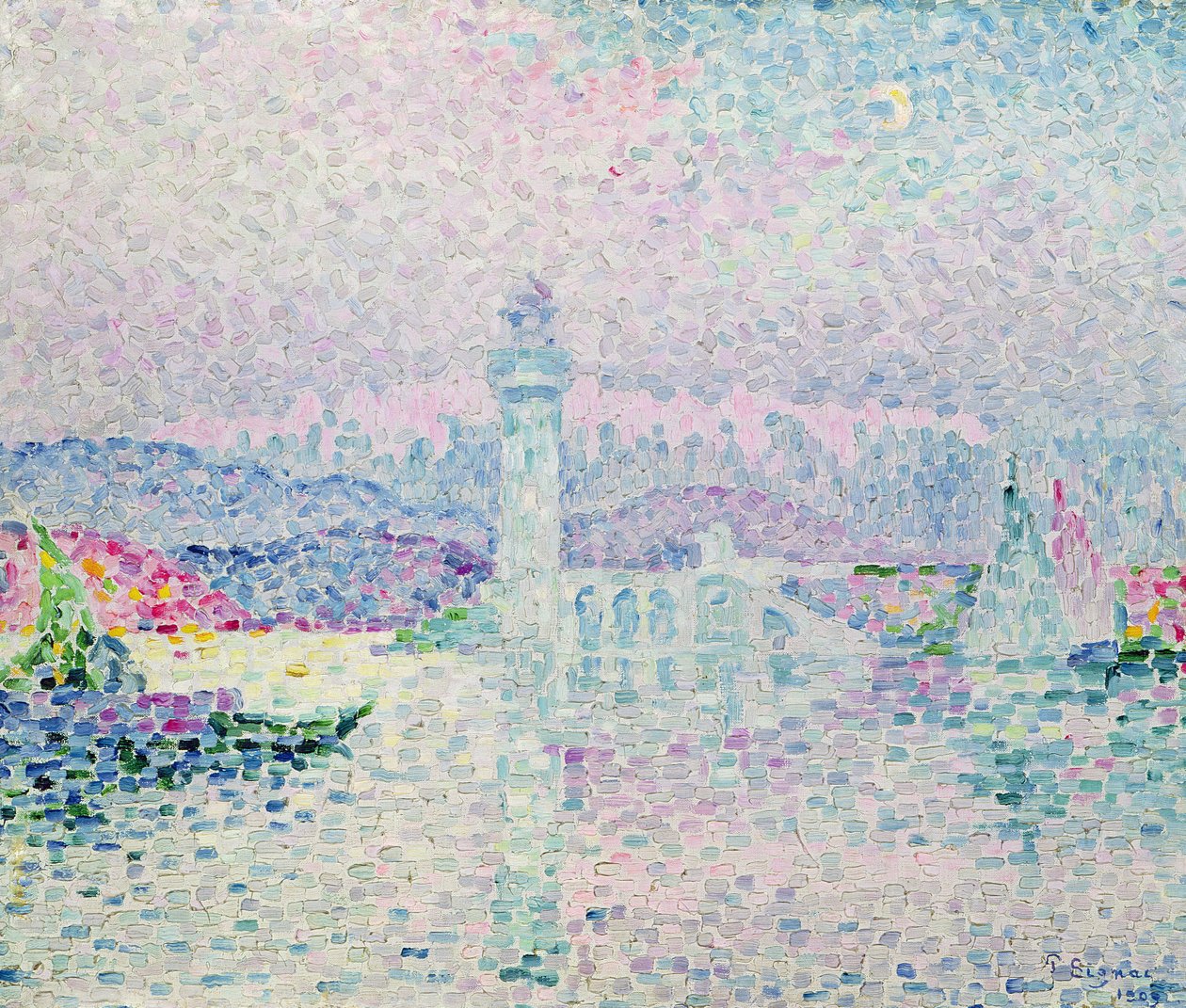 Fyrtårnet i Antibes, 1909 af Paul Signac