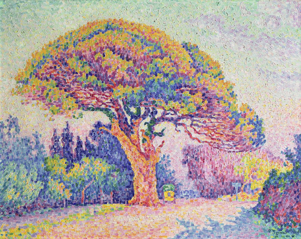 Pinjetræet i St. Tropez, 1909 af Paul Signac