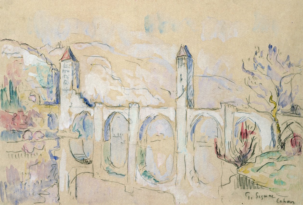 Pont Valentre, Cahors af Paul Signac