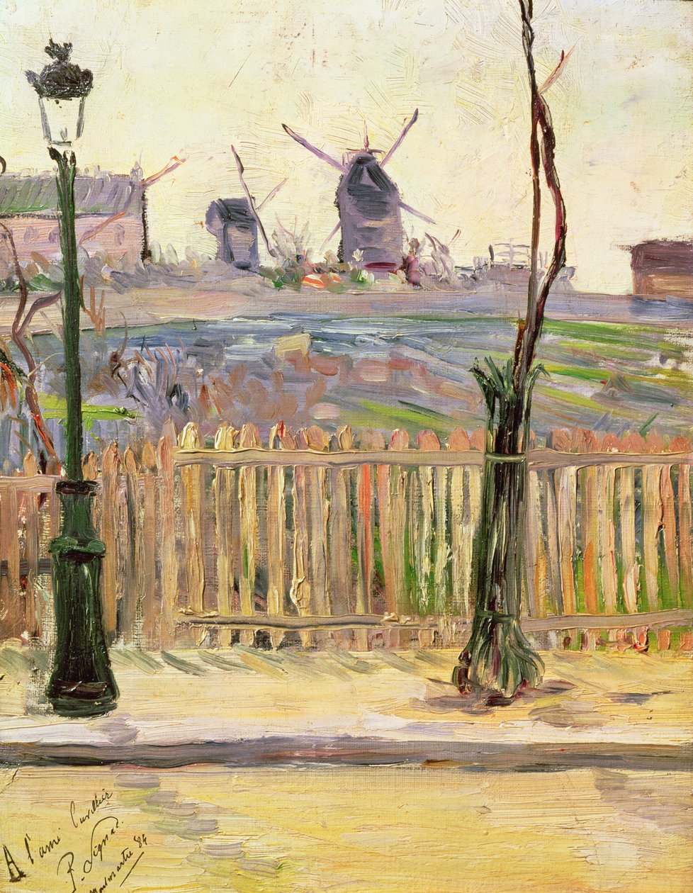Vindmøllerne i Montmartre, 1884 af Paul Signac