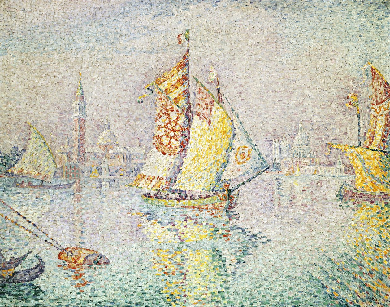Den gule sejl, Venedig, 1904 af Paul Signac