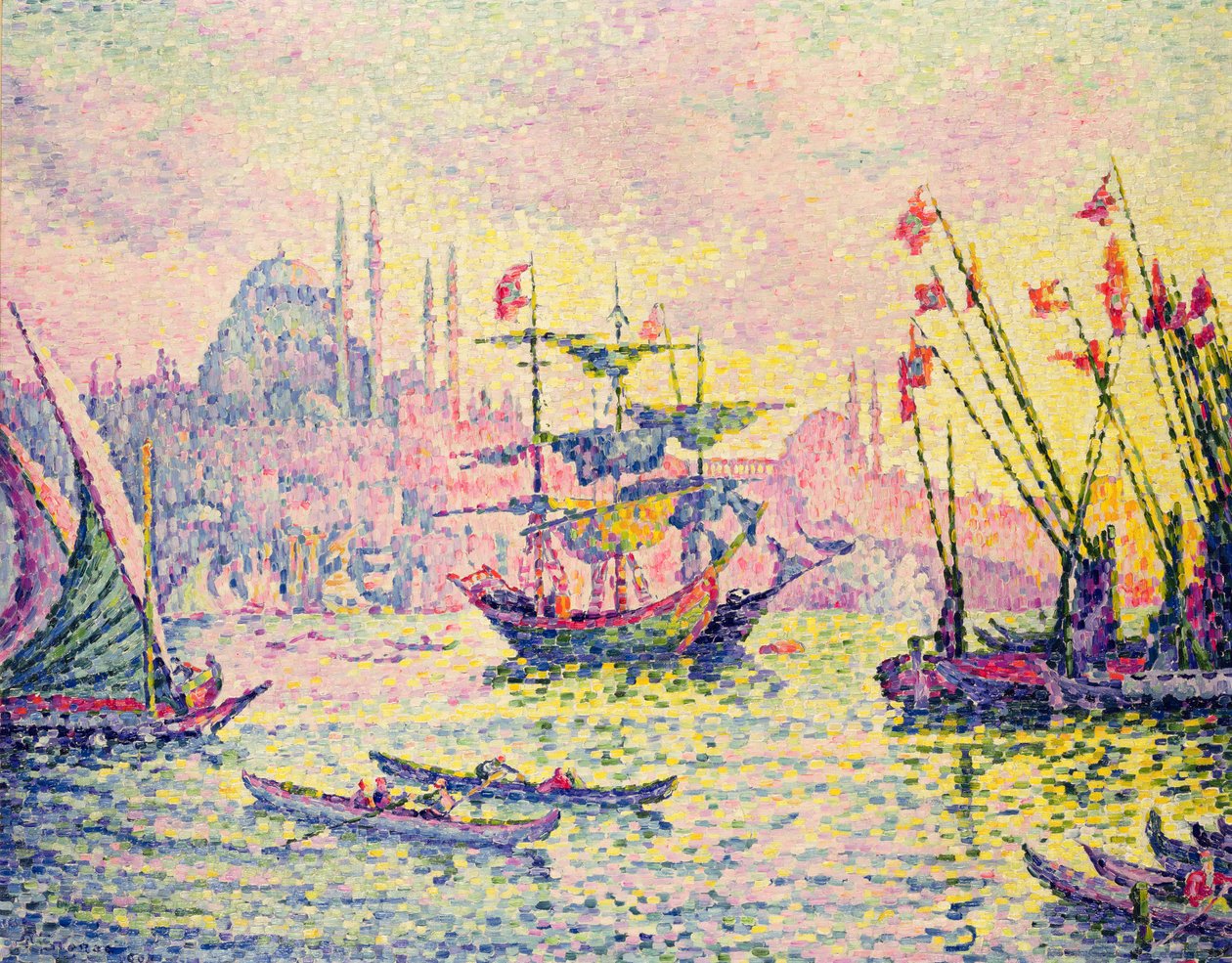 Udsigt over Konstantinopel, 1907 af Paul Signac