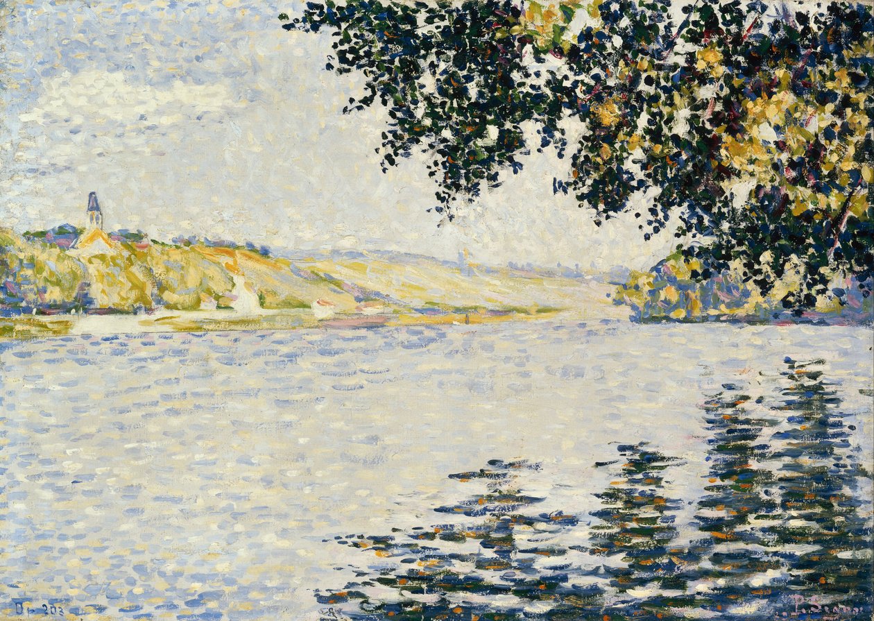 Udsigt over Seinen ved Herblay af Paul Signac